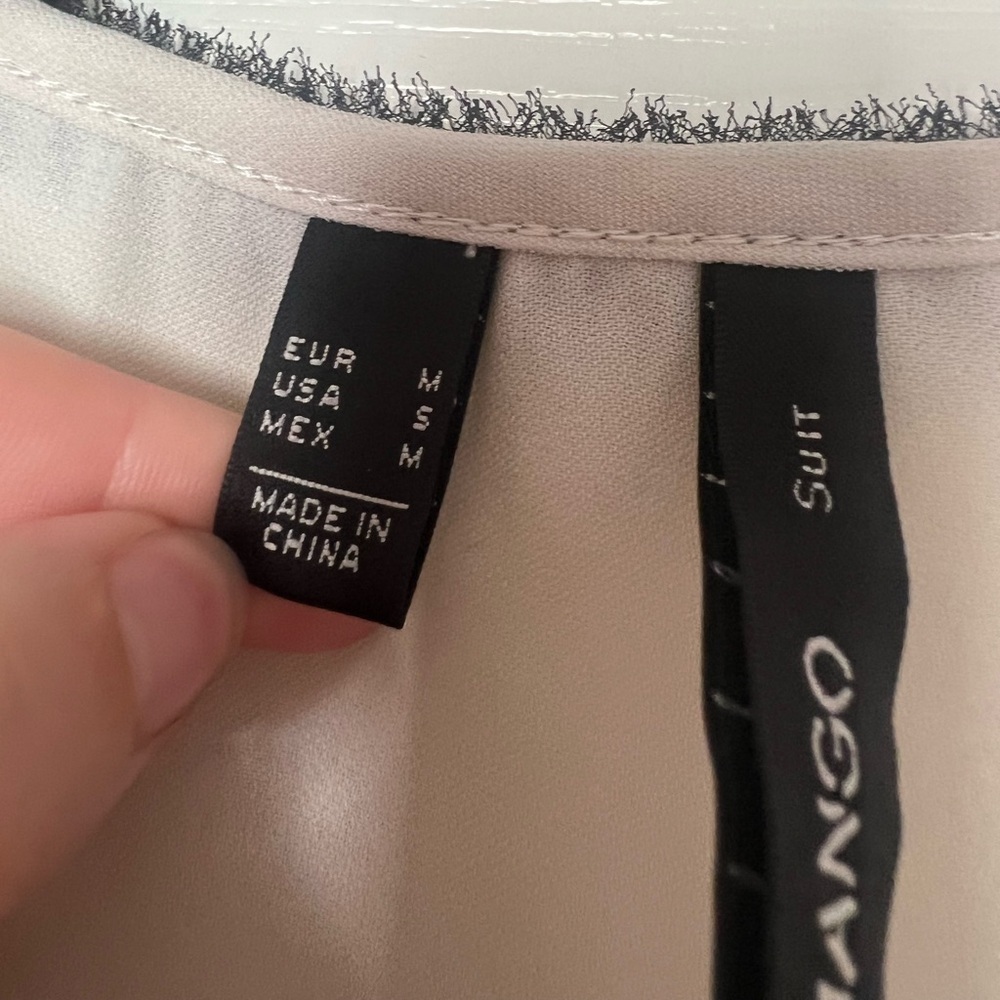 MANGO White Good Chain Embellished Tank Blouse Medium - Picture 5 of 7